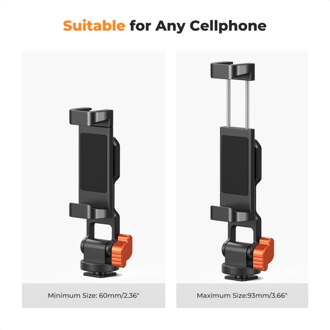K&F Concept Metal Phone Tripod Mount, Universal Smartphone Stand with 2 Cold Shoe Mount KF31.094 - 3